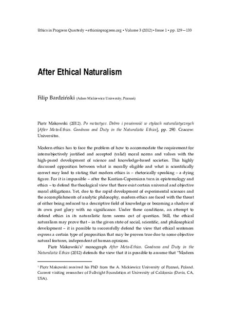 (PDF) After Ethical Naturalism | Ethics in Progress - Research Journal - Academia.edu