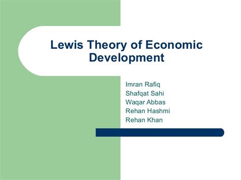 Lewis Theory Of Economic Development