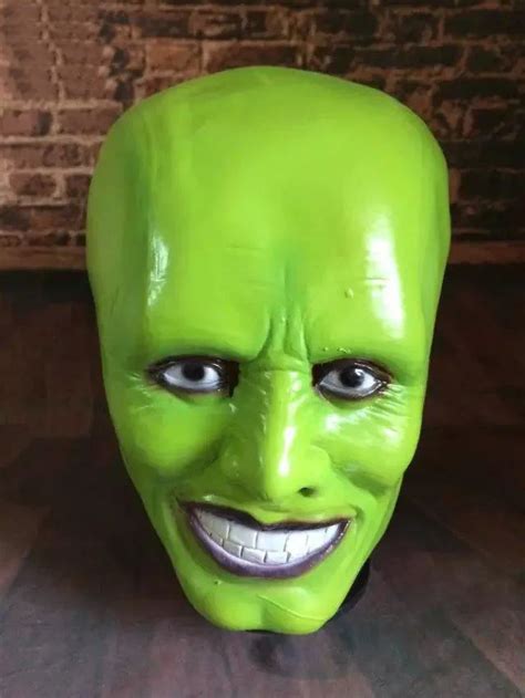 Movie The Mask Jim Carrey Cosplay Face Mask Green Latex Full Head Masquerade for Party Halloween ...