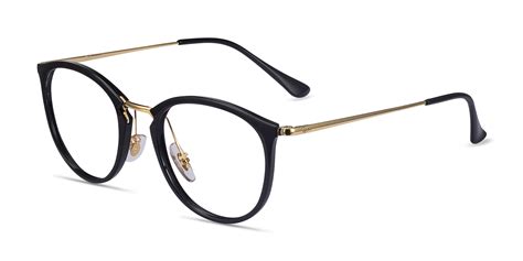 Ray-Ban RB7140 - Round Black Gold Frame Glasses For Women | Eyebuydirect