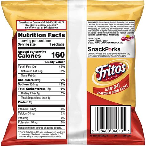 Frito Lay Corn Chips Nutritional Information | Besto Blog