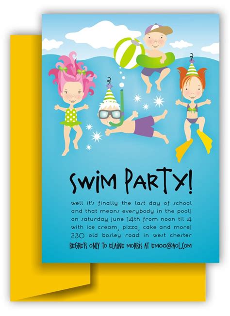 Printable Pool Party Invitations Free Kids - Invitation Design Blog