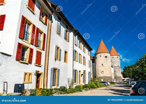 Yverdon-les-Bains Castle in the Canton of Vaud, Switzerland Stock Photo ...