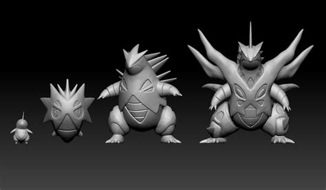 Pokemon Larvitar Pupitar Tyranitar Mega Evolution 3D model 3D printable ...