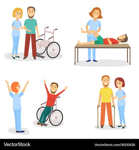 Medical rehabilitation physical therapy healing Vector Image