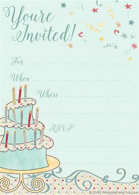 FREE Printable Whimsical Birthday Party Invitation Template | Party ...