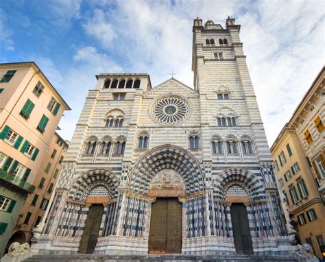 Cathedral and Famous in the City Center in Genoa Italy, Cattedrale Di ...