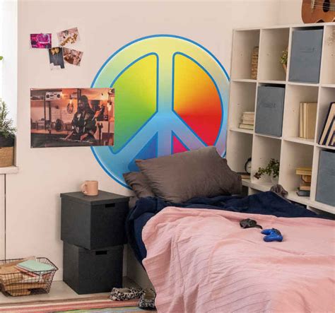 Colourful Peace Sticker - TenStickers