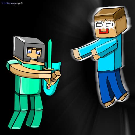 Steve VS Herobrine by thedragonhippie on DeviantArt