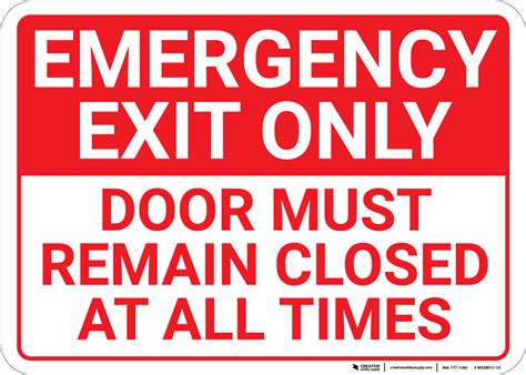 Emergency Exit Only Sign Printable