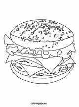 Cheeseburger coloring Page  Coloring sketch template