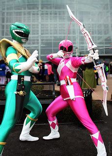 Green & Pink Power Rangers | One of my cosplay friends, Call… | Flickr