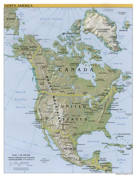 North America Mountains Map