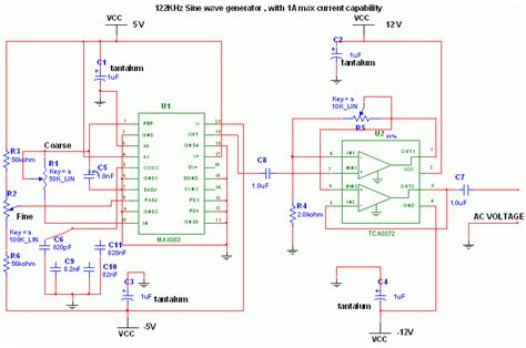 Adjustable High/Low Frequency Sine wave generator - circuit diagrams, schematics, electronic ...