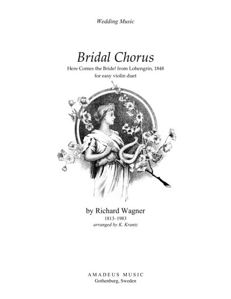 Bridal Chorus / Here Comes the Bride! for easy violin duet (arr. Klas Krantz) by R. Wagner Sheet ...