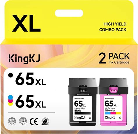 Amazon.com: KingKJ Remanufactured Ink Cartridges Replacement for HP Printer Ink 65 XL 65XL Ink ...