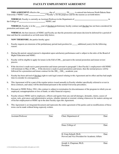 Faculty Employment Agreement - How to write a proper Faculty Employment Agreement? Download this ...