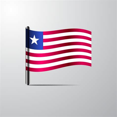 Liberia waving Shiny Flag design vector 14029424 Vector Art at Vecteezy