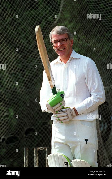 JOHN MAJOR MP PLAYING CRICKET IN NETS 17 October 1991 HARARE ZIMBABWE Stock Photo - Alamy