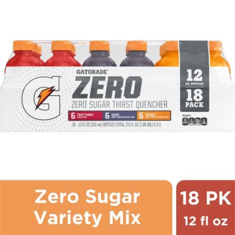 Gatorade® Zero Sugar Red Purple Orange Sports Drink Mini Variety Pack Bottles, 18 bottles / 12 ...