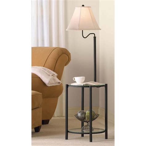 Home (With images) | Floor lamp table, Glass end tables, Floor lamp with shelves