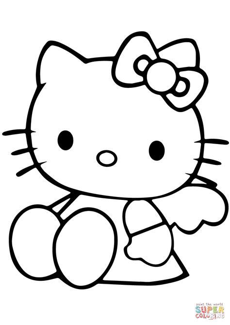 Cute Hello Kitty coloring page | Free Printable Coloring Pages