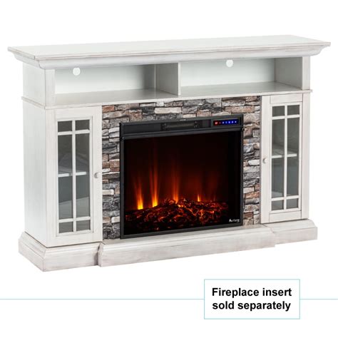 e-Flame USA Whistler Fireplace TV Stand 66" x 43" - Rustic White Finish - Walmart.com