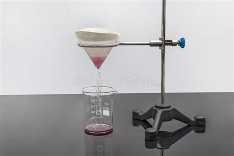 Filter Paper in Laboratory. Scientists are Chemical Filtration by Filtering through Filter Paper ...