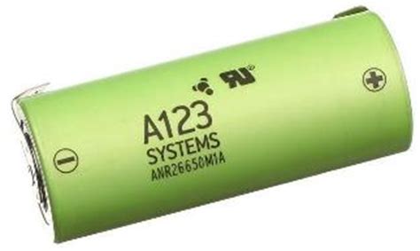 Genuine A123 Systems rechargeable Li-Fe battery, 3.3 volt 2300mAh rating