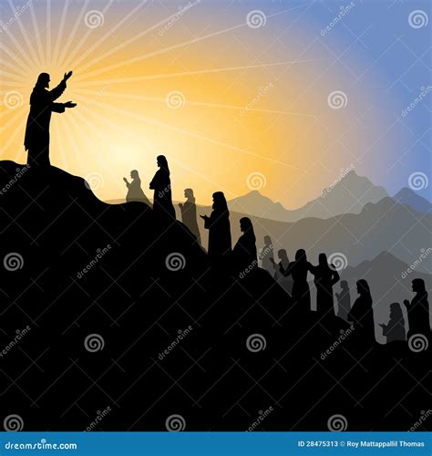 Jesus giving sermon stock vector. Illustration of mountainside - 28475313