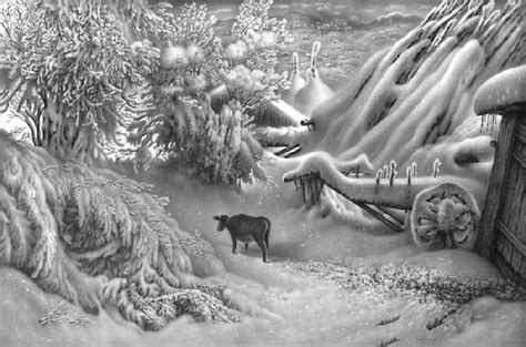 Incredible Pencil Sketches of Winter Scenes (16 pieces)