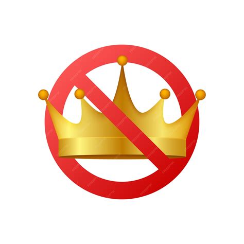 Premium Vector | No crown. Forbidden crown icon. No king vector sign ...