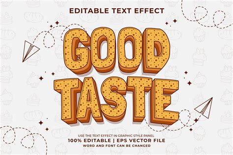 Editable text effect - Good Taste 3d Traditional Cartoon template style ...