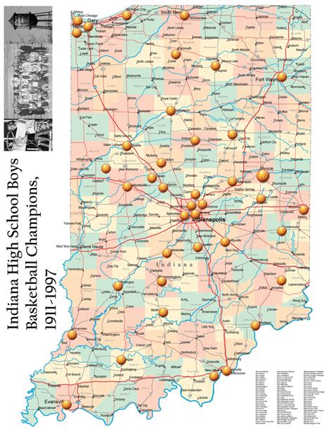 GIS Research and Map Collection: Indiana High School Boys Basketball State Champions Map Exhibit