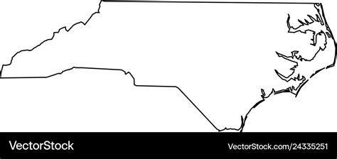 North carolina state usa - solid black outline Vector Image