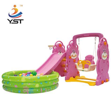 Indoor Amusement Kids Swing Slide , Small Combine Slide Three In One Type