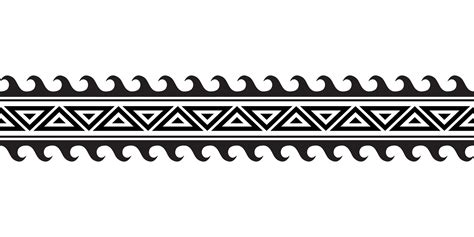 Maori polynesian tattoo bracelet. Tribal sleeve seamless pattern vector ...