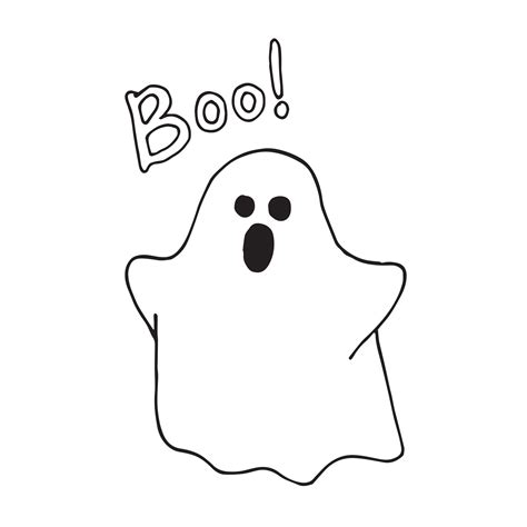 vector illustration in doodle style. small ghost. simple drawing on the ...