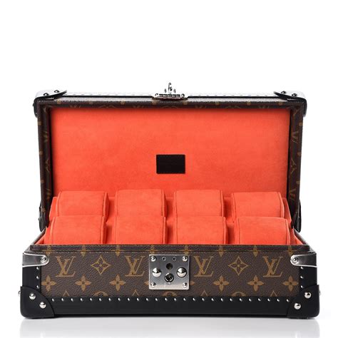 LOUIS VUITTON Monogram Coffret 8 Watch Case Black 357542