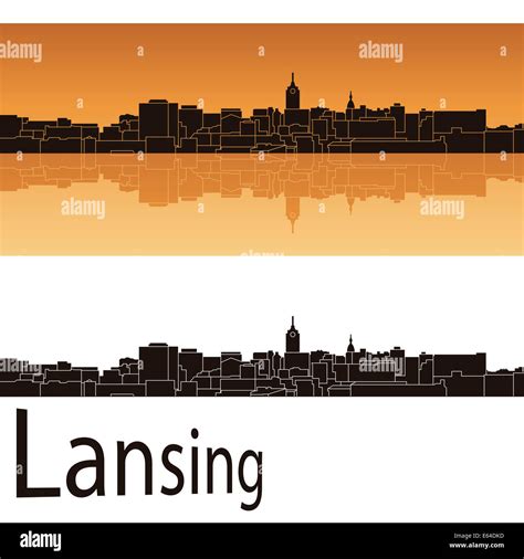 Lansing skyline in orange Stock Photo - Alamy