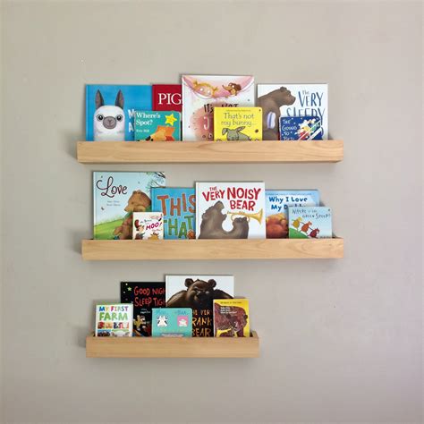 Kids Bookshelf: Solid Front Kids Bookshelf Childrens Book Shelf Nursery Wall Shelves, Floating ...