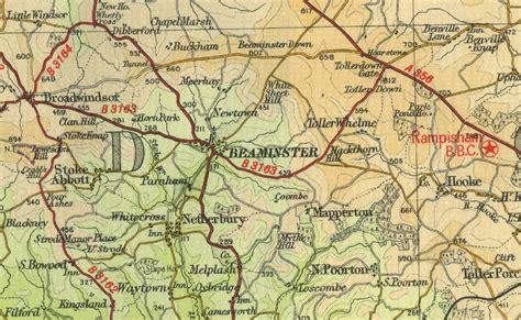 Beaminster Dorset Map