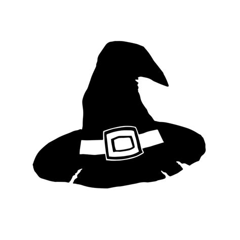 Witch hat sketch. Black hat silhouette. Halloween symbol. Design ...