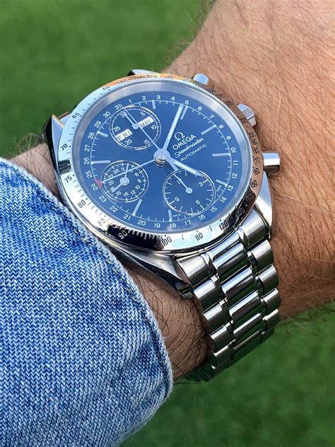 Omega Speedmaster stainless steel blue dial men’s watch