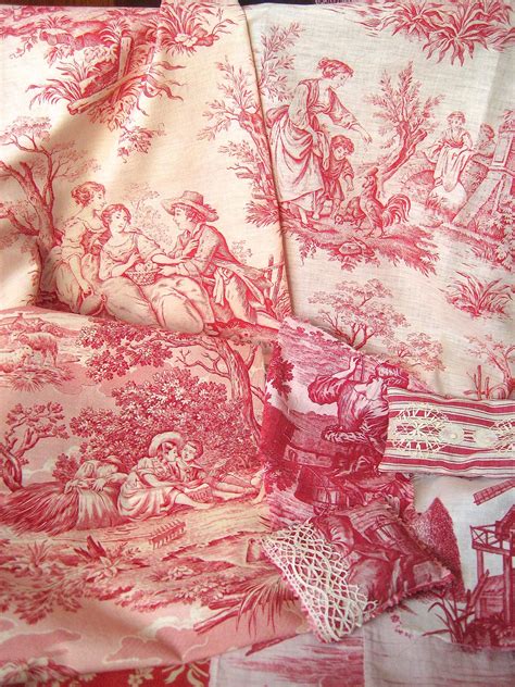 Some of my antique toile de Jouy collection | Toile fabric, Red toile, Tiles art