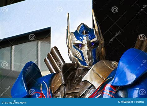 The Replica of Optimus Prime Robot Statue Editorial Photo - Image of ...