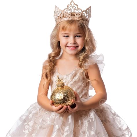 Little Girl In Princess Dress Celebrates Christmas, Christmas Magic ...