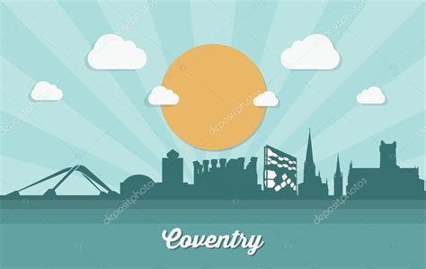 Coventry cityscape skyline — Stock Vector © I.Petrovic #97912430