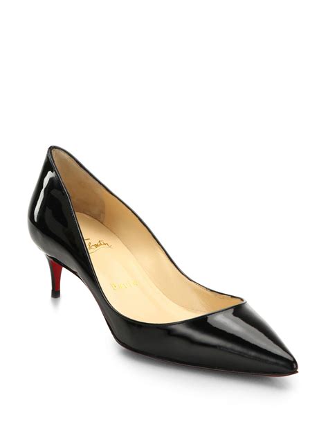 Lyst - Christian Louboutin Rocket Patent Leather Kitten Heel Pumps in Black