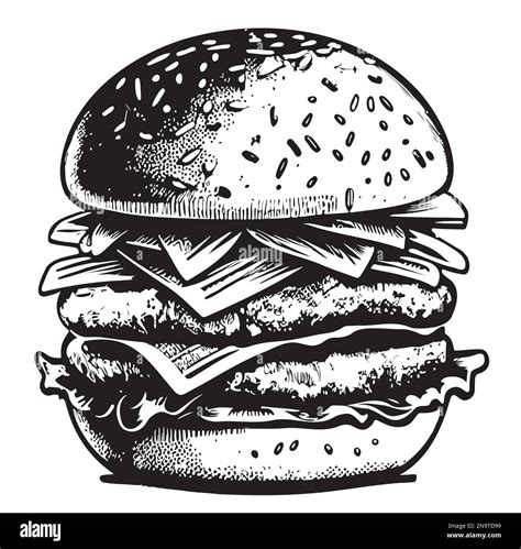 Hamburger Clipart Black And White